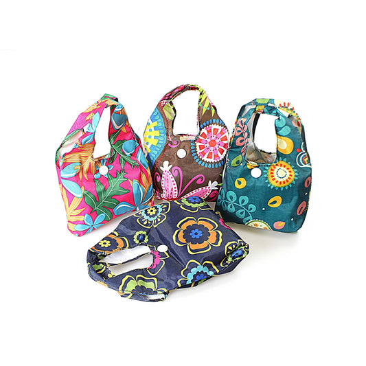 Mini Foldable Pocket Size Purse Bag In Assorted Designs 15cm 1115