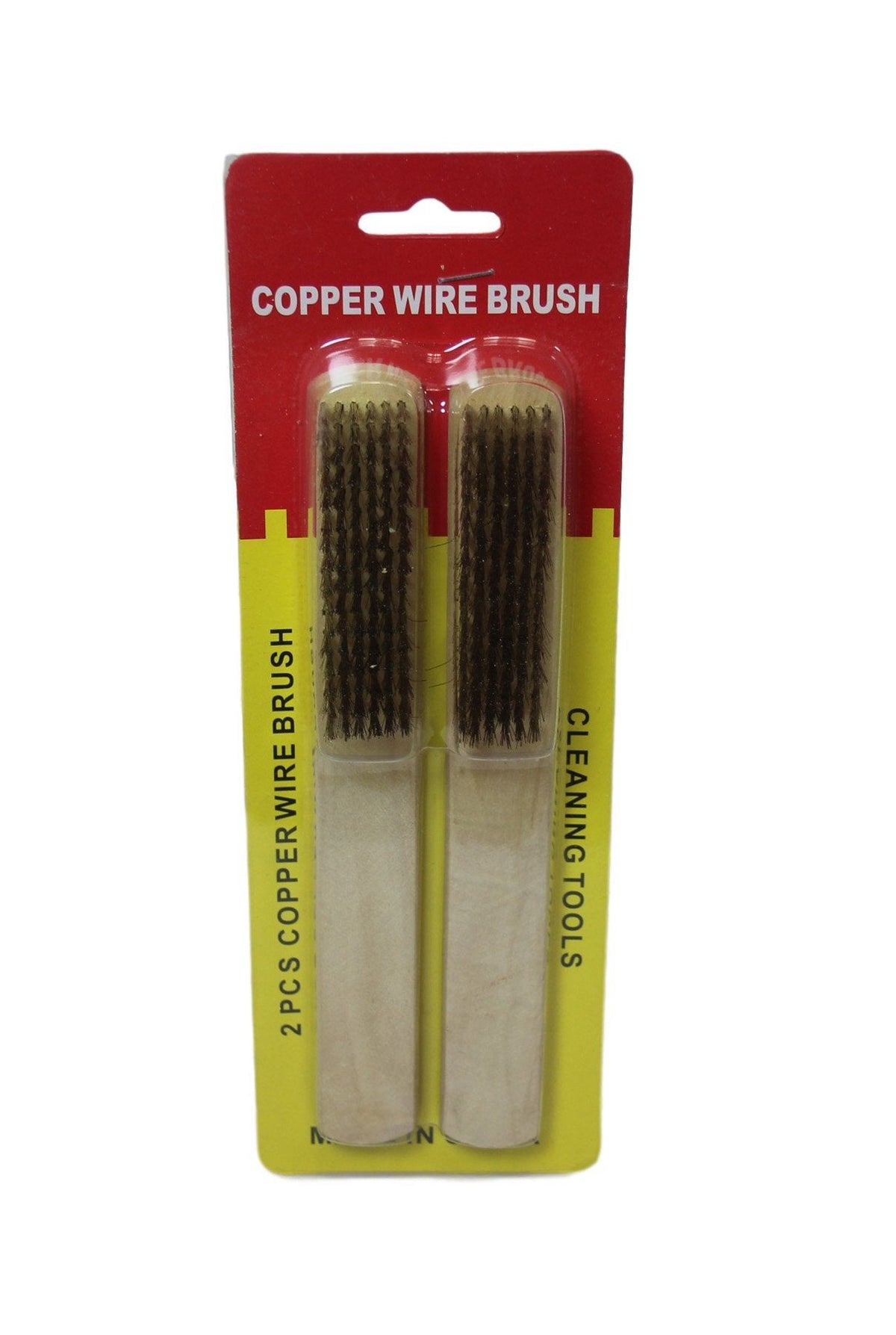 Wooden Handle Copper Wire Cleaning Brush 20 cm Pack of 2 2003