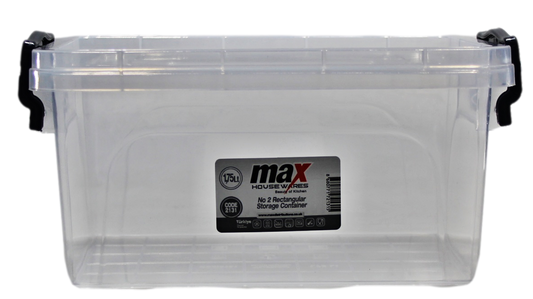 Clear Plastic Rectangle Storage Box 1.75 Litre 20 x 14 x 10 cm 2131
