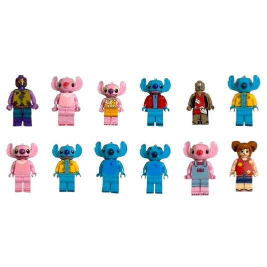 Stitch Style Mini Figures Building Blocks Accessories 12 Pack