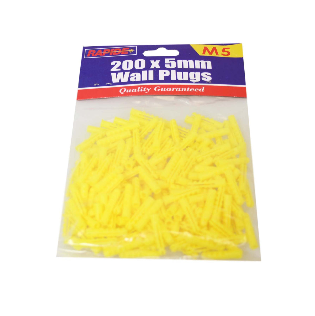 Yellow Wall Plugs Builders DIY Nail Wall Plugs 200 x 5mm Pack 2481