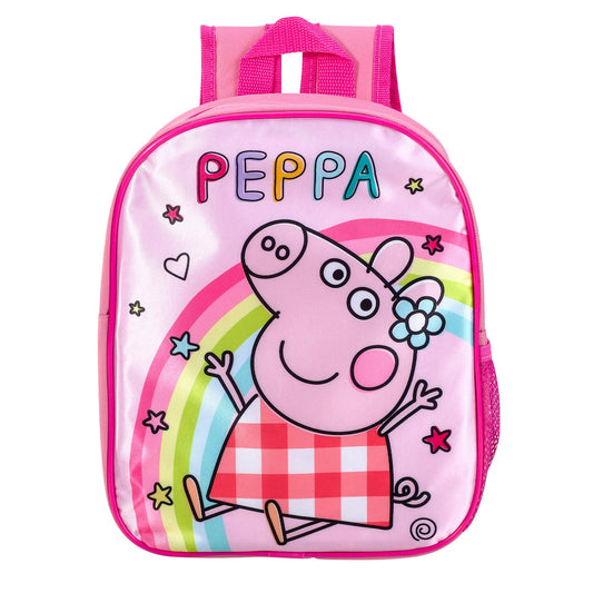 Peppa Pig Pink Style Backpack Kids Premium Standard Rucksack with Zip & Adjustable Straps