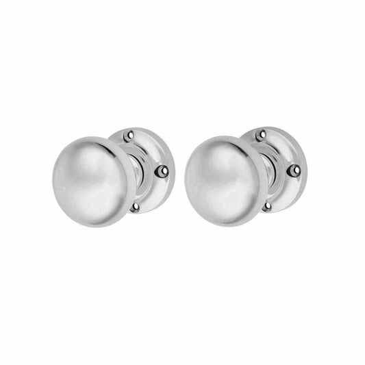 Vic Mortice Knob Chromed 1 Pair With Screws Home Diy 0929