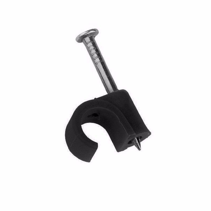 7mm (6+) Cable Clips Round Black Pack of 40 0152