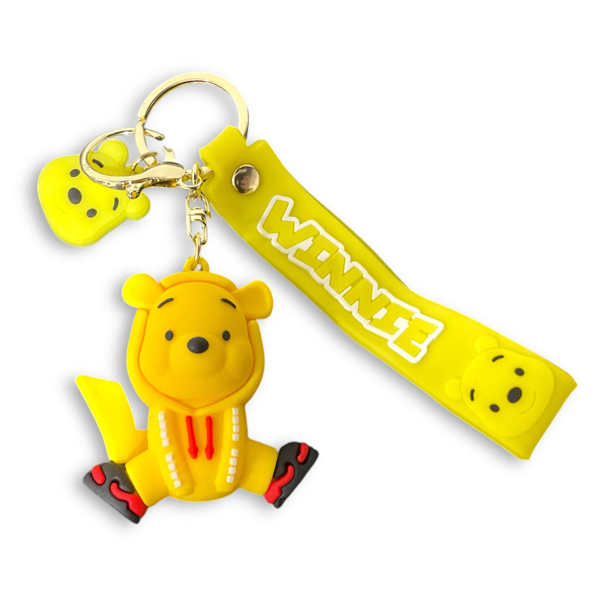 Winnie the Pooh in Pikachu Outfit Style 3D Silicone Keychain Keyring Pendant