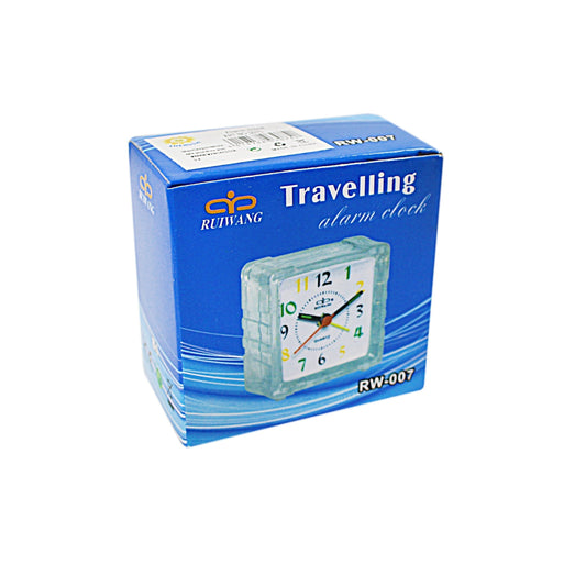 Small Mini Travel Office Square Quartz Bedside Desk Travelling Alarm Clock 3075 A