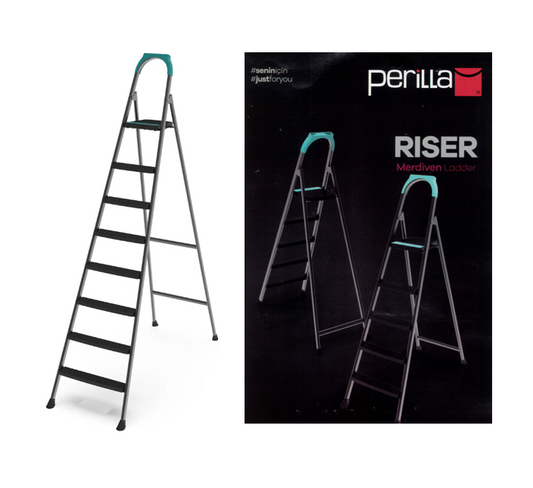 7 + 1 Perilla Riser Metal Indoor Outdoor Step Ladder 51307