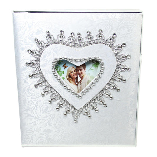Traditional Royal White Wedding Photo Album With Box 25 Pages 4 x 6'' 5529