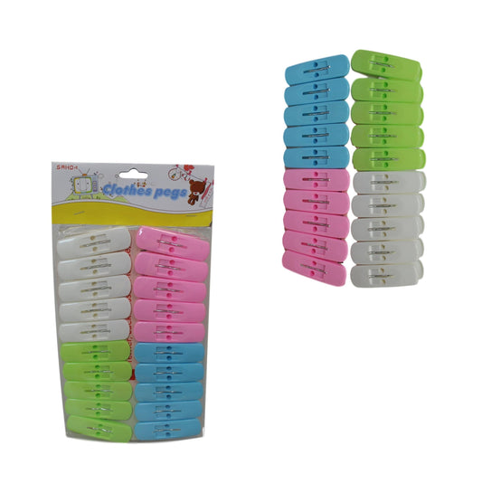 Plastic Washing Line Clothes Pegs 5 cm Pack of 20 Assorted Colours 5747