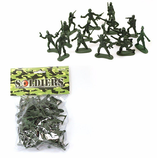 Pack Of 50 Toy Soldiers Assorted Sizes and Designs 3-7cm B65035