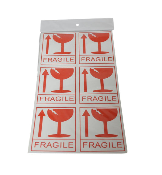 Fragile Stickers Hazard Warning Sign Adhesive Handle with Care 8.5cm 12 Pack 5908