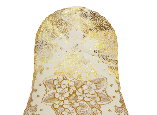 Table Centre Placemat Floral Gold 80 x 40 cm Assorted Designs 62593