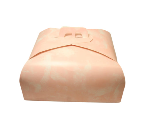 Paper Cake Box Pink/Gold Festive Square Easy Assemble Cake Box 36 x 36cm 1 Pack 6269