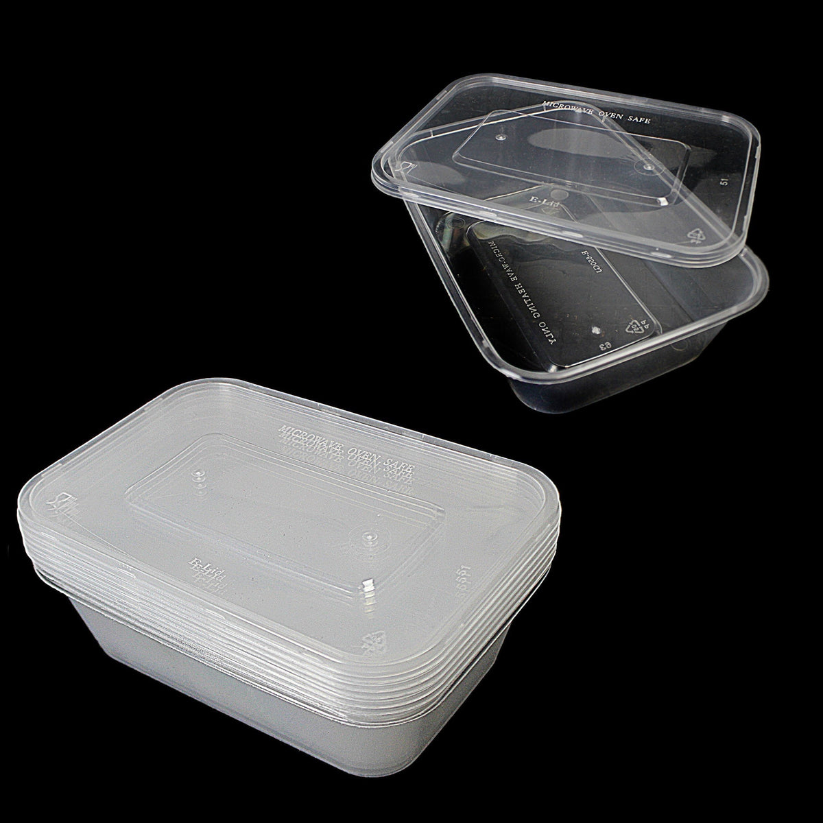 5 Pack Plastic Containers With Lids ST7015