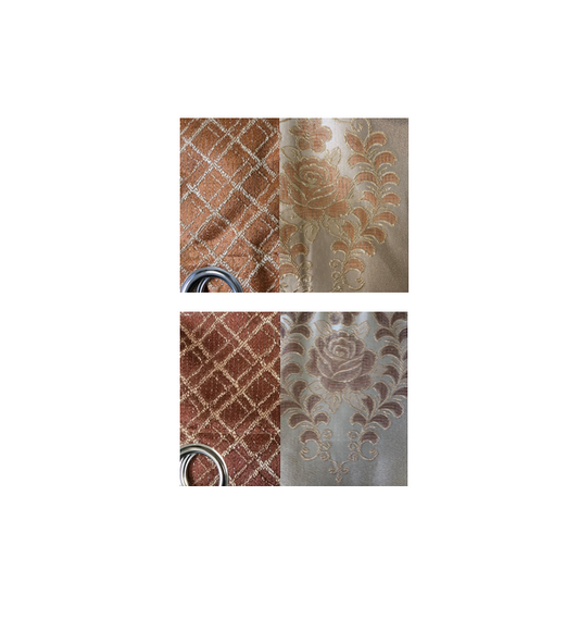 Room Fabric Window Curtain European Style Rose Design 140 x 240 cm Assorted Colours 7703