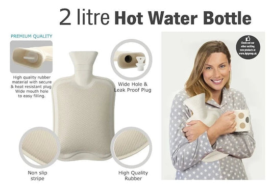 DGI Rubber Hot Water Bottle 2.0L 33 x 20cm 9251