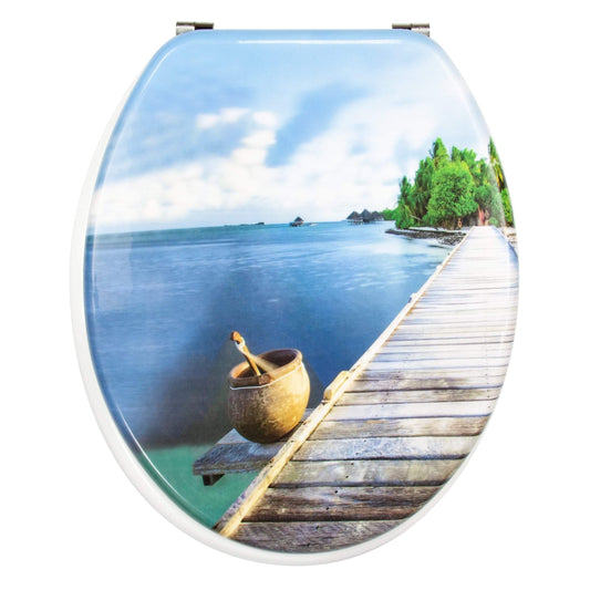SQ Professional Bathroom Toilet Seat Aquatic Horizon W 36cm x L 43cm x H 5.5cm 9447 A
