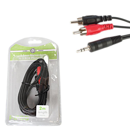 AC10 3.5mm Stereo Plug To Plug Lead 2m Length AVS1014