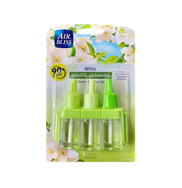 Air Bliss Air Freshener Scented Oil Plug In Refill 20ml - White Jasmine (3Volution Compatible)