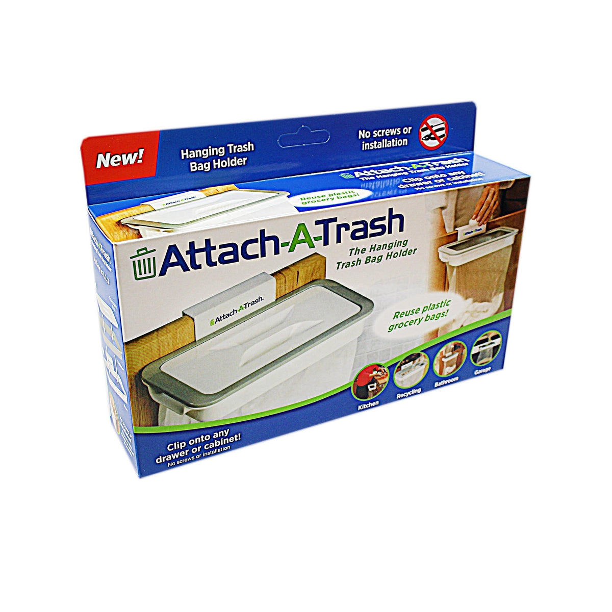Attach A Trash Bag Kitchen Food Bin Bag Holder Hanger 24 x 11.5 x 3 cm 4984 A