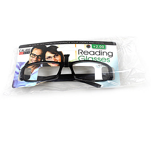 Plastic Calani Black Reading Glasses +4.00 BOX400