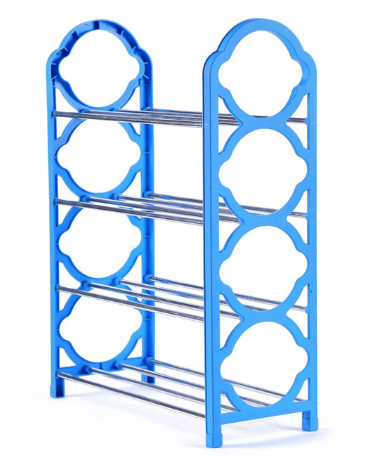 Plastic Shoe Organiser Rack 5 Tier 74 x 18 cm Assorted Colours 6814