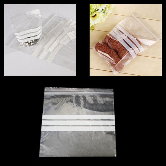 Clear Resealable Zipper Plastic Bags Food Storage 155mm x 155mm Pack of 20 4642