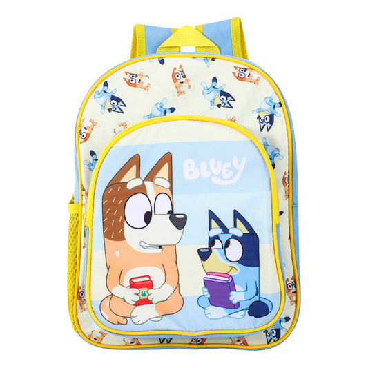 Bluey Style Backpack Kids Deluxe Rucksack with Zips & Adjustable Straps