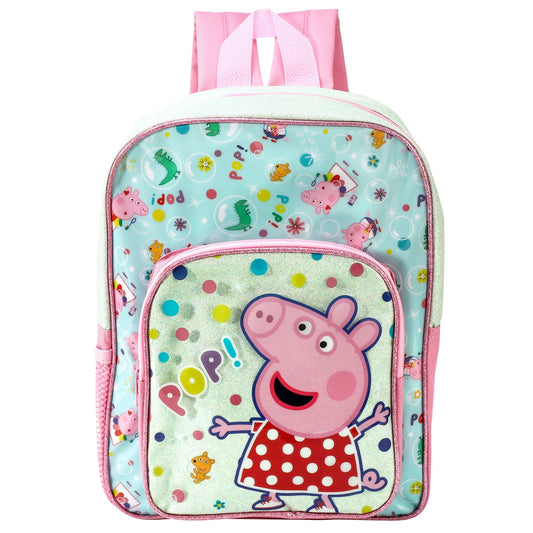 Peppa Pig Style Backpack Kids Deluxe Rucksack with Zips & Adjustable Straps