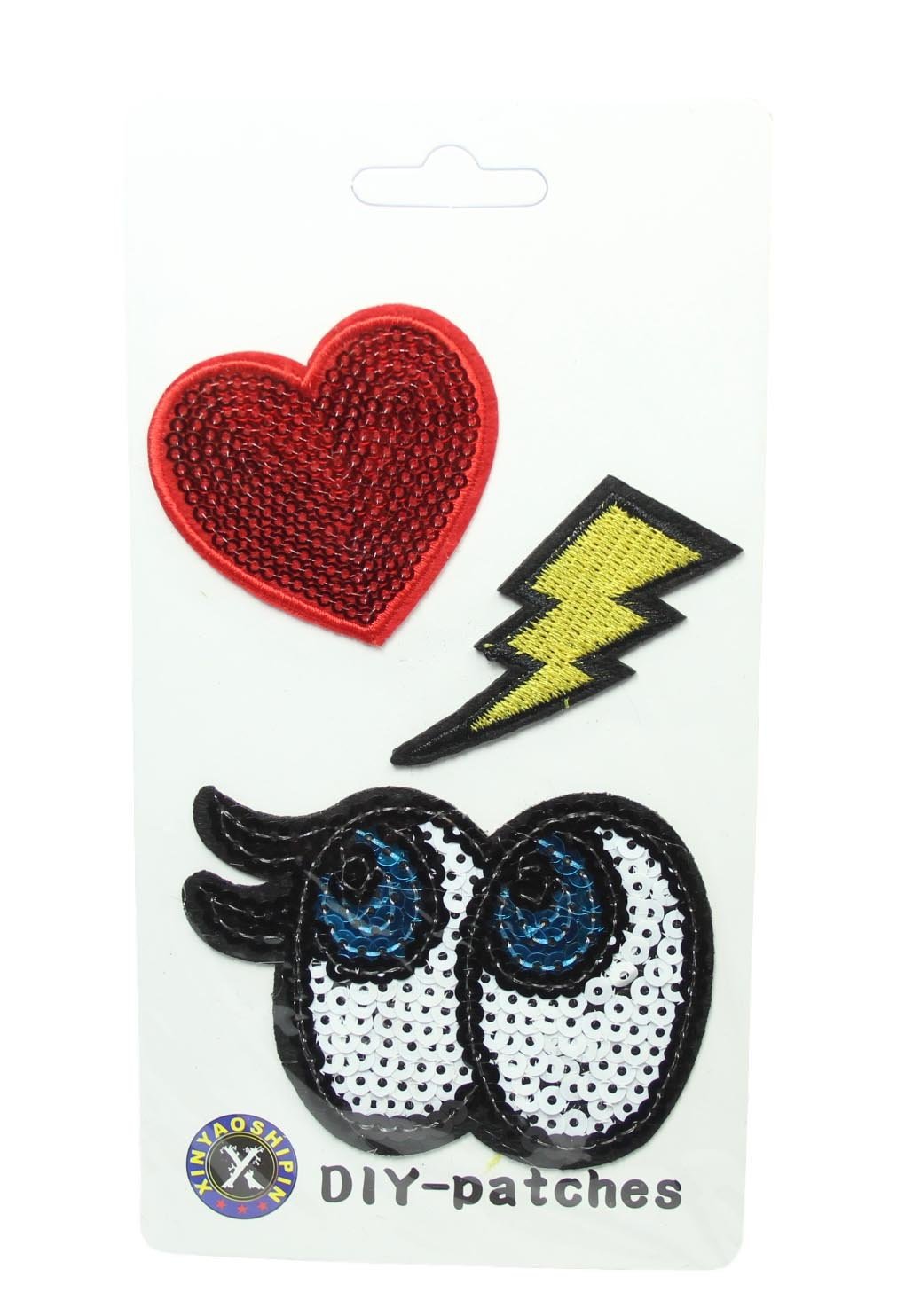Embroidered / Sequinned Iron on Clothes Patches Set Assorted Designs 5433