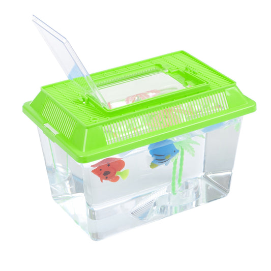 Plastic Starter Aquarium Fish Tank Carry Handle Lid Extra Large 29 x 13.5cm 0093