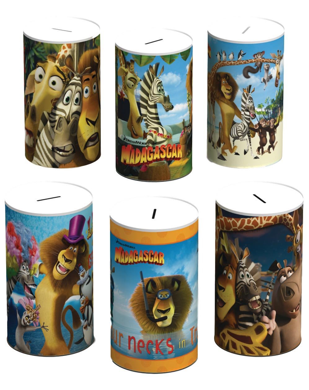 6 Assorted Style Madagascar Money Tin 145mm x 110mm MAD001