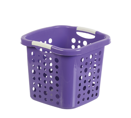 Plastic Square Laundry Basket 37 x 37 x 31 cm Assorted Colours MS008