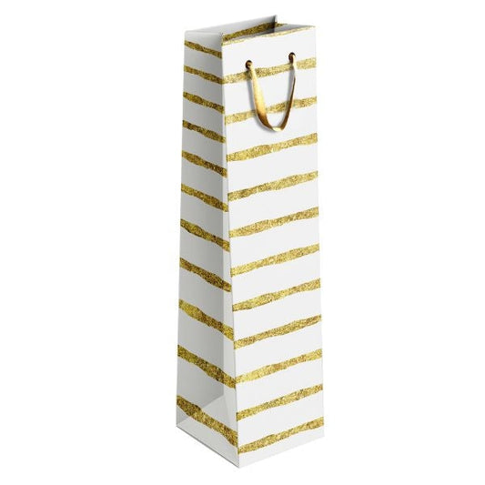 Gold / Silver Patterned Paper Wine Bottle Gift Bag 12 x 36 x 10 cm Assorted Designs P1913