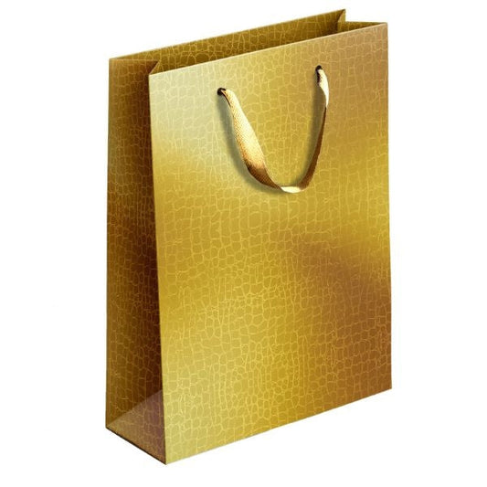 Embossed Metallic Paper Gift Bag Medium Assorted Colours P1915