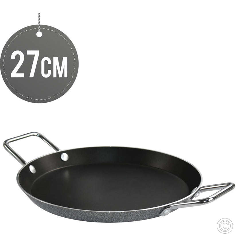 ASHLEY Non Stick Paella Pan 27cm Steel Handles STB0042 STK27