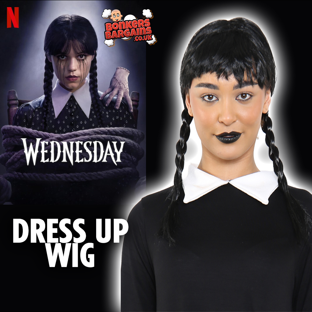 Wednesday Addams Family Dress Up Wig Fancy Dress