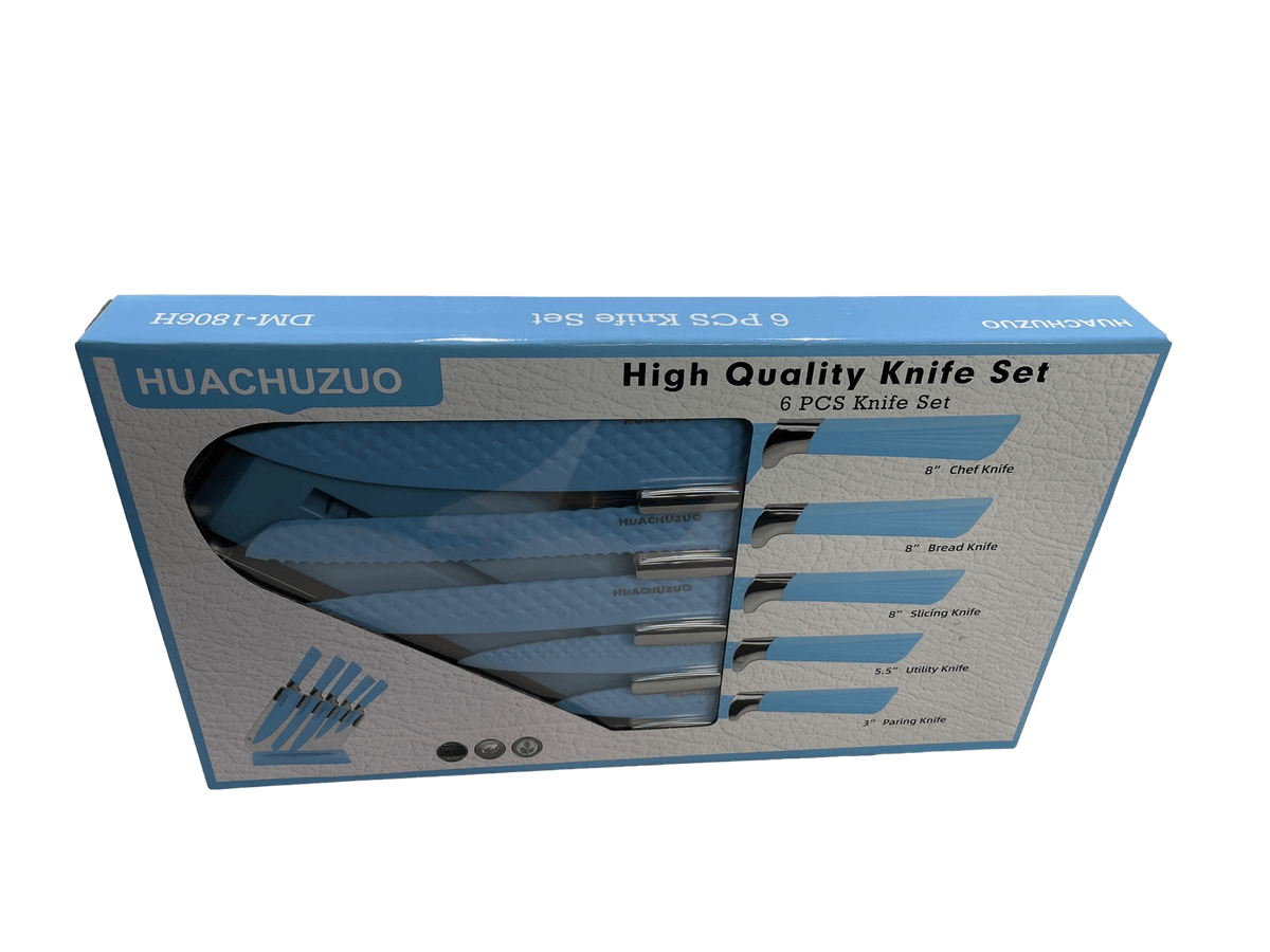 6 Piece Knife Set Assorted Colours Pink / Blue 6702
