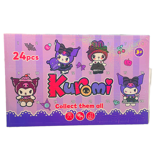 Kuromi Sanrio Style Advent Calendar includes 24 Toy 3D Character Figures