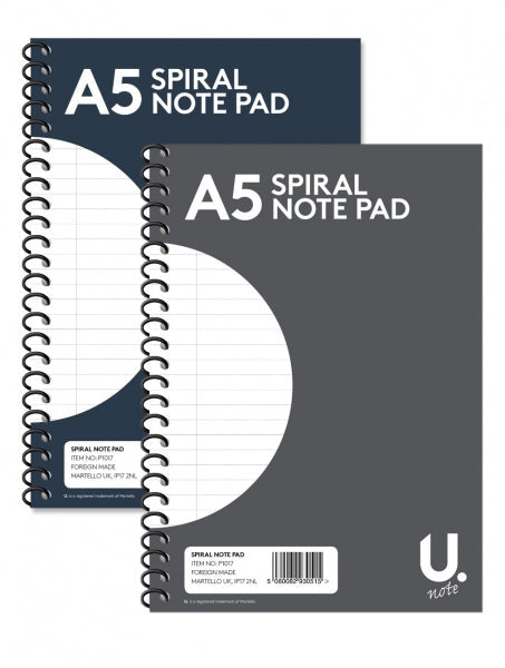 A5 Spiral Note Pad Assorted Colours P1017
