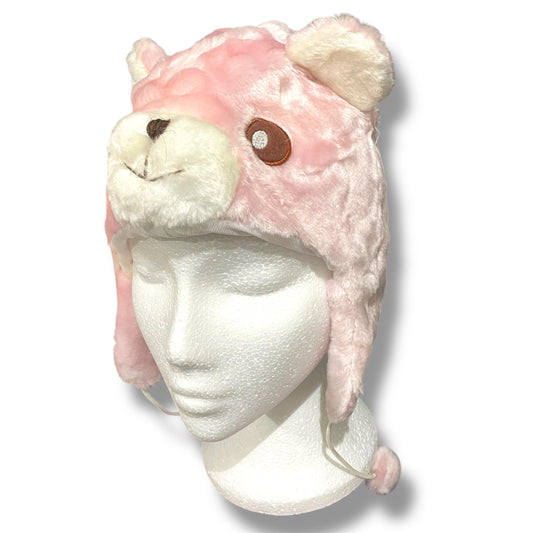 Kids Soft Hat & Mittens Set Cuddly Creatures - Pink Bear