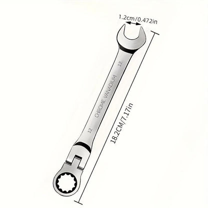 Adjustable Ratchet Wrench Set, 180° Rotatable Head & 72-Tooth Gear Mechanism Wrench Set, Multifunctional Hand Tool for Car Repair, Mechanical Workshop & Home Use
