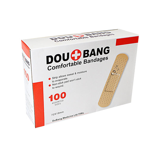 100 Pack Comfortable Bandages Assorted Sizes Sweat Proof 1003