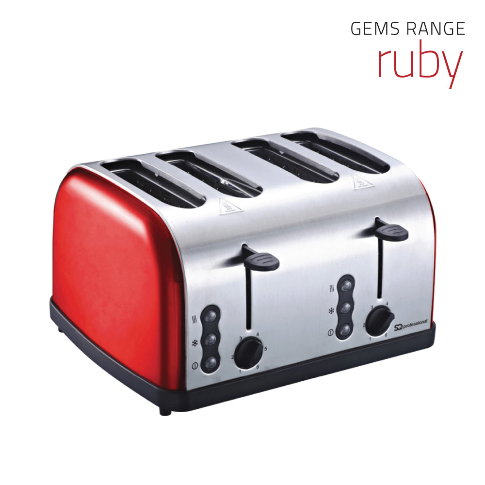 SQ Professional Gems Legacy 4 Slice Toaster 1500W Ruby 10961 – UK Bargains