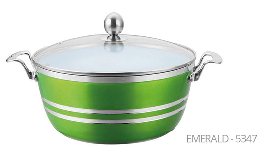 SQ Professional Metallic Die Cast Stockpot Set of 5 Emerald 5347 A