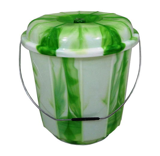 13 Litre Tie Dye Design Plastic Bucket with Lid Assorted Colours 786982 A