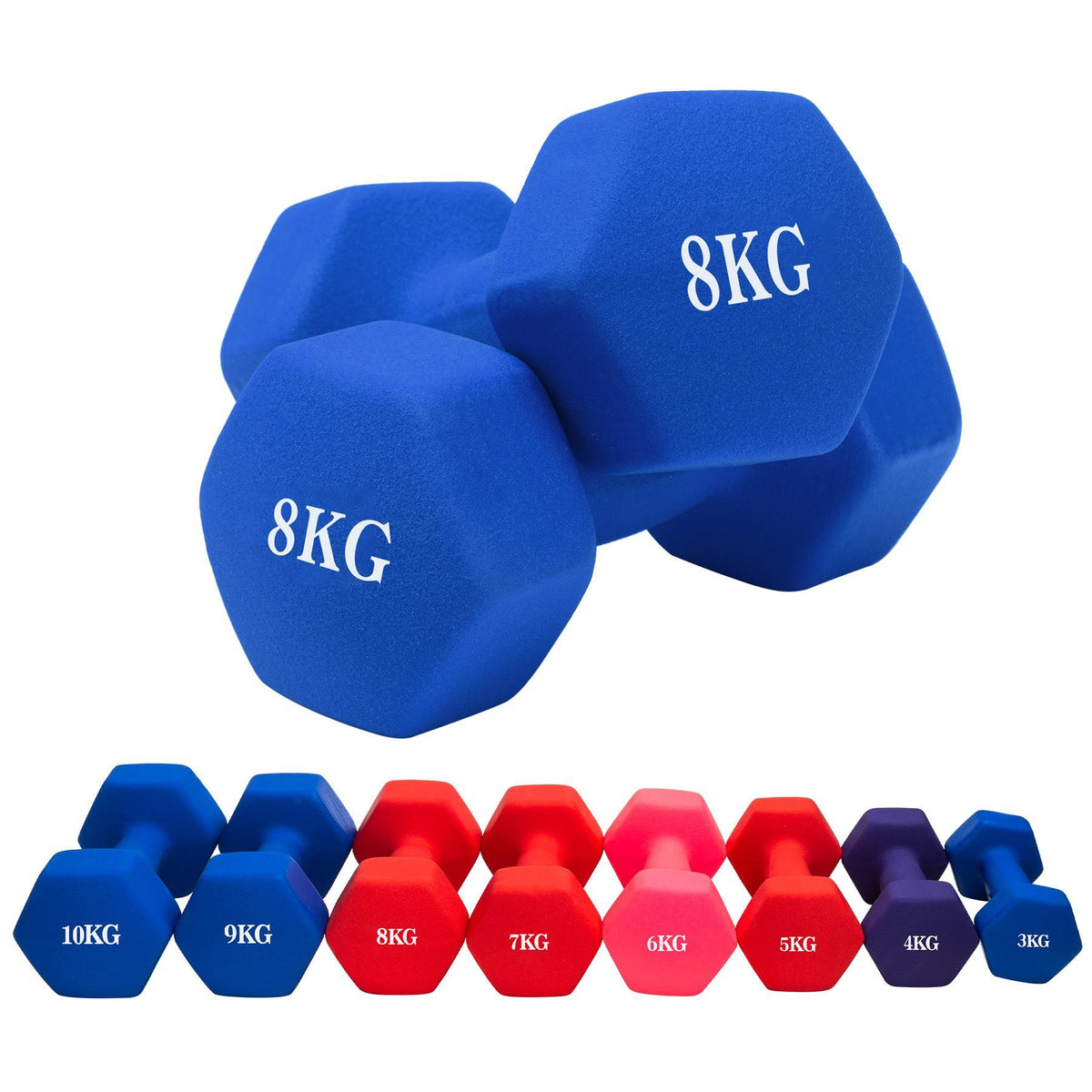 Weight Training Vinyl Dumbbell 8kg Assorted Colours 6628 A W25
