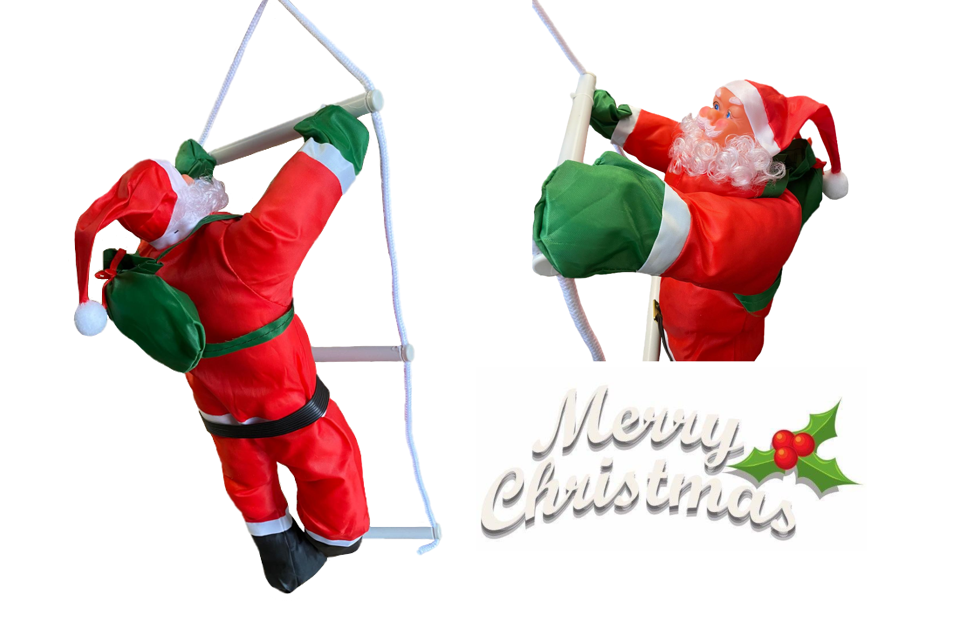 Christmas Decor Climbing Santa Claus with Rope Ladder 60cm 1759