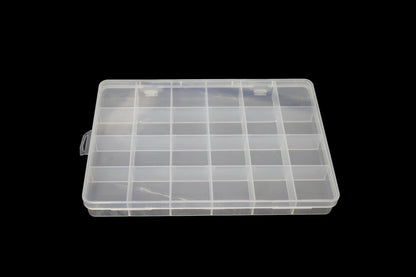 24 Plastic Compartment Box Small Organiser Storage Craft Box 19cm x 13cm 2035