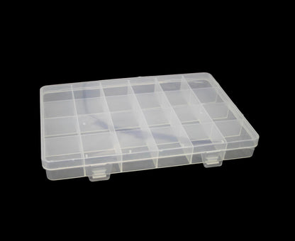 24 Plastic Compartment Box Small Organiser Storage Craft Box 19cm x 13cm 2035